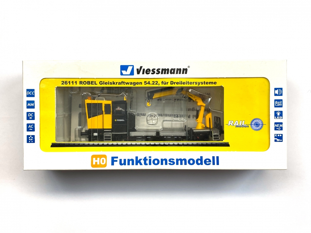 H0 AC VIESSMANN 2611 - Robel Gleiskraftwagen 54.22, für Dreileitersysteme - Funktionsmodell