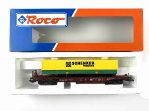 H0-DC-ROCO-46356---Taschenwagen---SCHENKER---DB