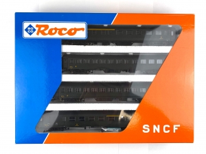 H0-DC-ROCO-44012---4-tlg-Personenwagen-Set---SNCF