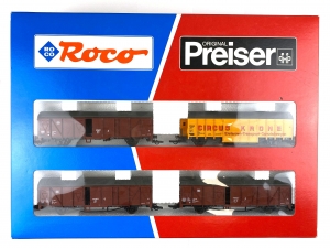H0-DC-ROCO-44009---4-tlg-Wagenset-Zirkus-Krone---DB