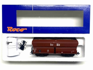 H0-DC-ROCO-67710---Selbstentladewagen---Erz-IIId---DB---Ep-III