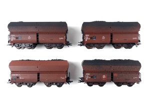H0-DC----4-Stk-Selbstentladewagen---Erz-IIId---DB---Bundle