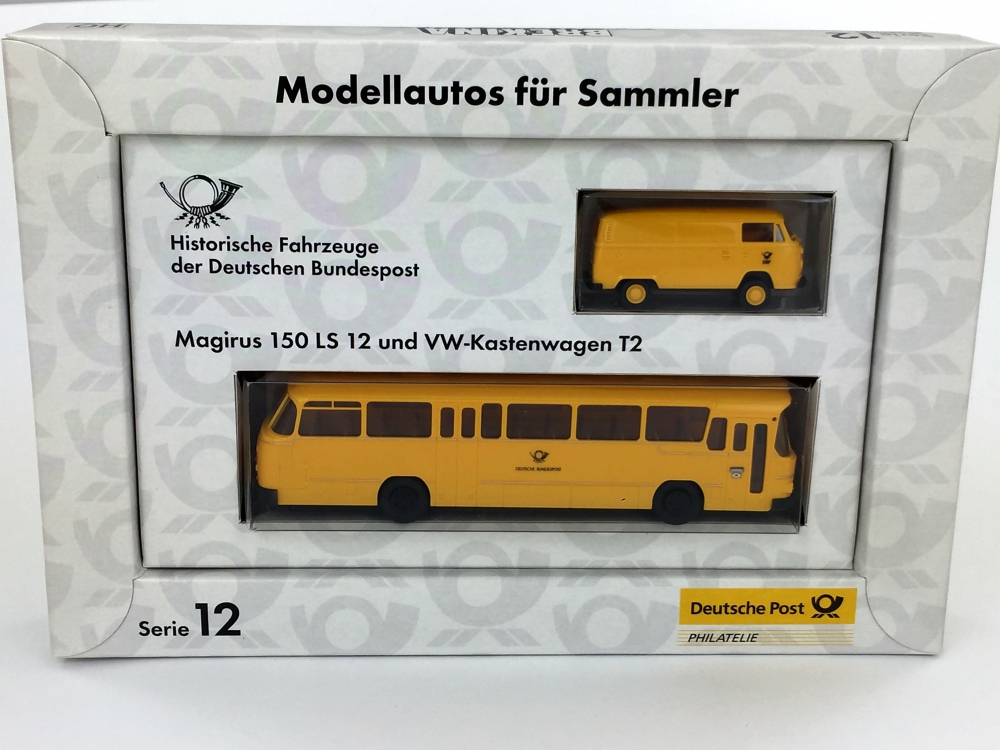 Bild 1 von H0 BREKINA - Deutsche Post Serie 12 - Magirus 150 LS 12 u. VW T2 der DBP