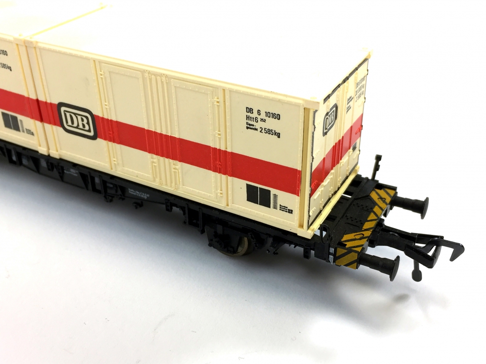 Bild 1 von H0 DC FLEISCHMANN 5232 - Container-Tragwagen Lbs 598 der DB - Ep. IV