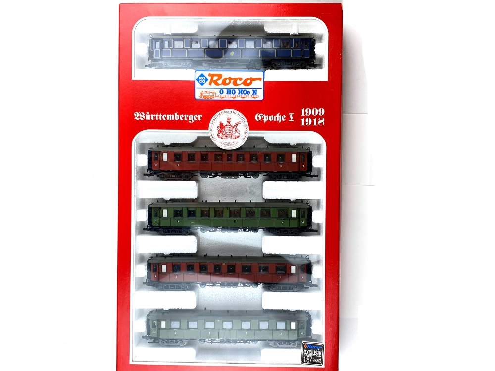 Bild 1 von H0 DC ROCO 44006 - 6-tlg. Württemberger Wagen-Set - K.W.St.E. - Ep. I