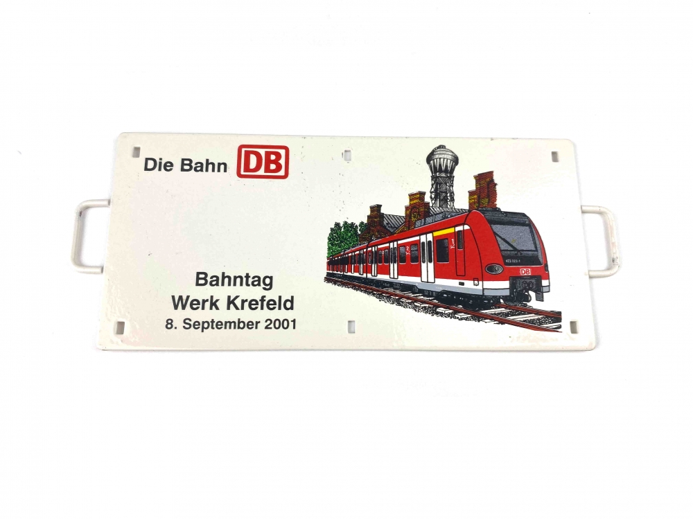 Bild 1 von Zuglaufschild miniatur - Die Bahn DB - Bahntag Werk Krefeld - 8. September 2001