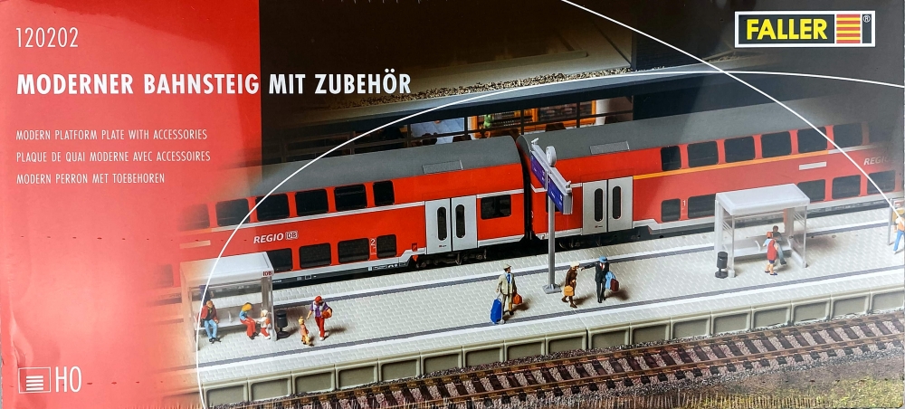 Bild 1 von H0 FALLER 120202 - moderner Bahnsteig mit Zubehör - Ep. V