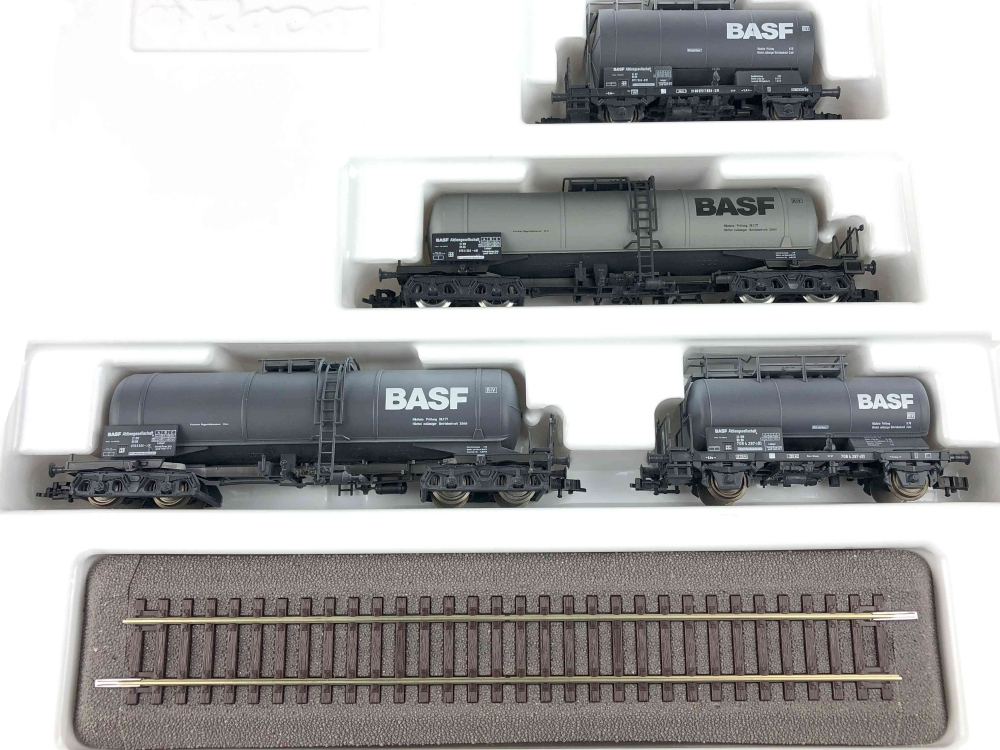 Bild 1 von H0 DC ROCO 44021 - 4-tlg. Kesselwagen Set BASF - DB - Ep. III
