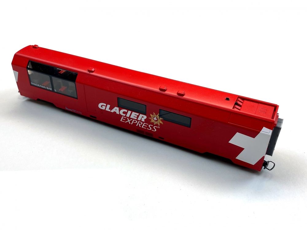 Bild 1 von H0m DC BEMO 3289 132 - Panoramawagen Service-Wagen - 2. Kl. - RhB - Ep. VI - Glacier-Express