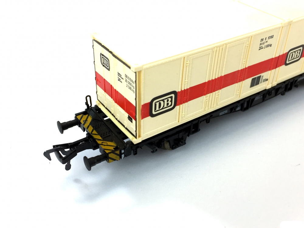 Bild 1 von H0 DC FLEISCHMANN 5232 - Container-Tragwagen Lbs 598 der DB - Ep. IV
