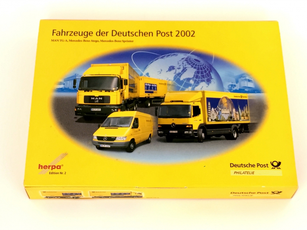 Bild 1 von H0 HERPA 006790 - Deutsche Post Edition Nr. 2 - Fahrzeuge der Deutschen Post 2002