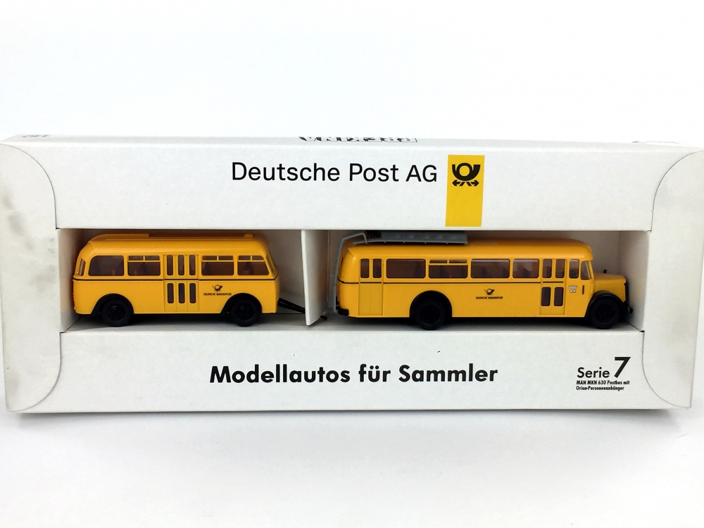 Bild 1 von H0 BREKINA - Deutsche Post Serie 7 - MAN-MKN 630 mit Hubertia-Aufbau