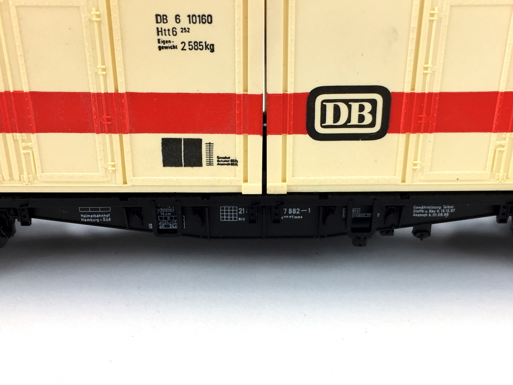 Bild 1 von H0 DC FLEISCHMANN 5232 - Container-Tragwagen Lbs 598 der DB - Ep. IV