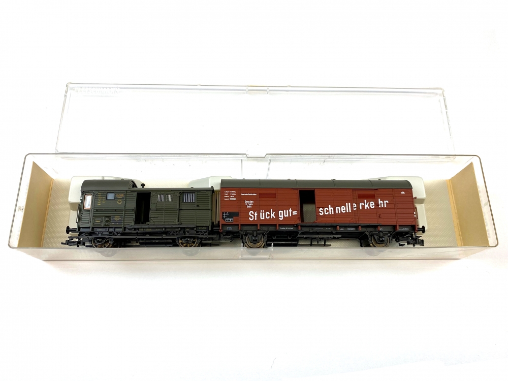 Bild 1 von H0 DC FLEISCHMANN 5305 K - Leig Wageneinheit - Gelh u. Pwg - DRG - Ep. II