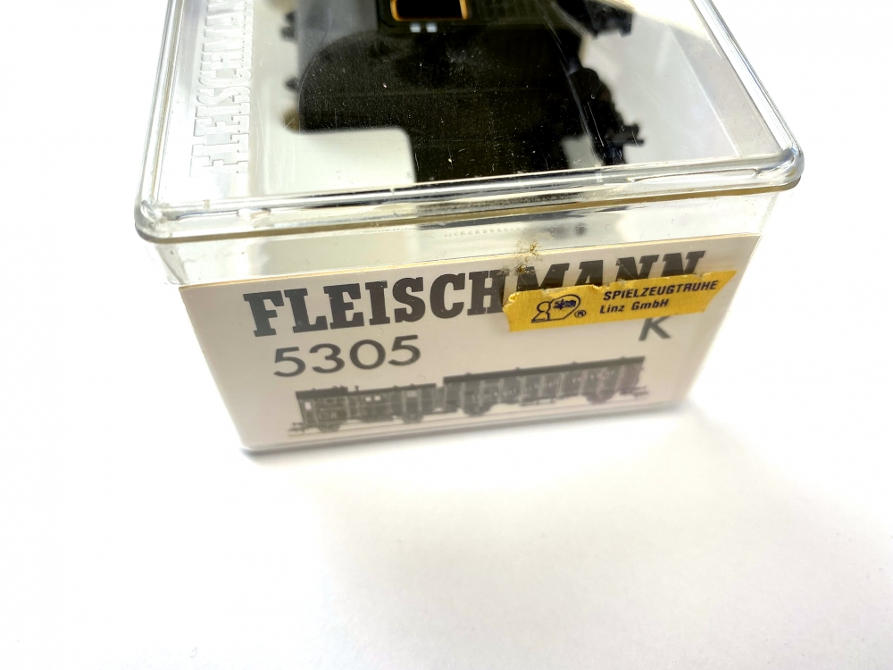 Bild 1 von H0 DC FLEISCHMANN 5305 K - Leig Wageneinheit - Gelh u. Pwg - DRG - Ep. II