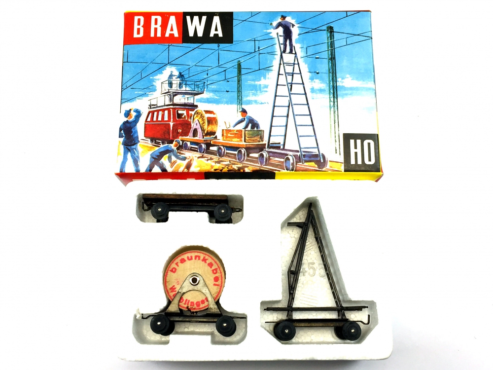 Bild 1 von H0 DC BRAWA 0455 - Gerätewagen Set - Arbeitszug Fahrleitung - 