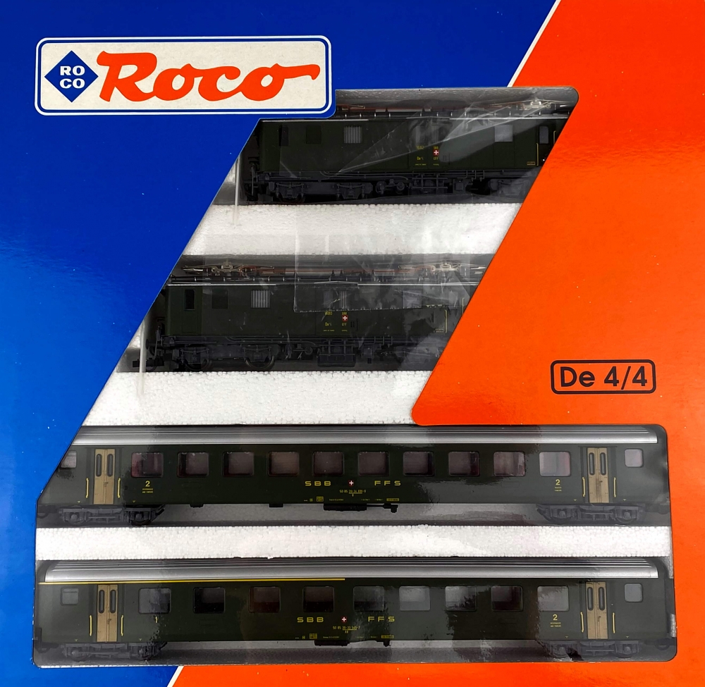 Bild 1 von H0 DC ROCO 43024 - 4-tlg. Zugset Sulgender Pendelzug BR DE 4/4 - SBB