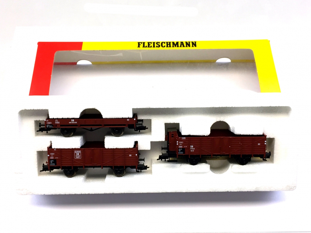 Bild 1 von H0 DC FLEISCHMANN 91 5214 K - 3-tlg. Güterwagen Set - DB