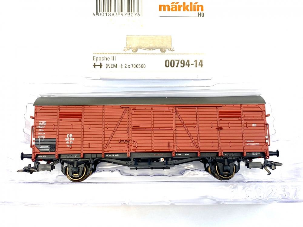 Bild 1 von H0 DC MÄRKLIN 00794-14 - gedeckter Güterwagen - Glt 23 - DB - Ep. III