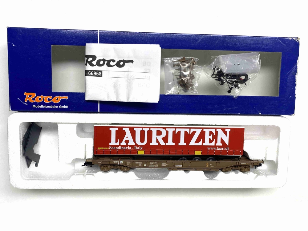 Bild 1 von H0 DC ROCO 66968 - 4-achsiger Taschenwagen - LAURITZEN - DSB - Ep. V