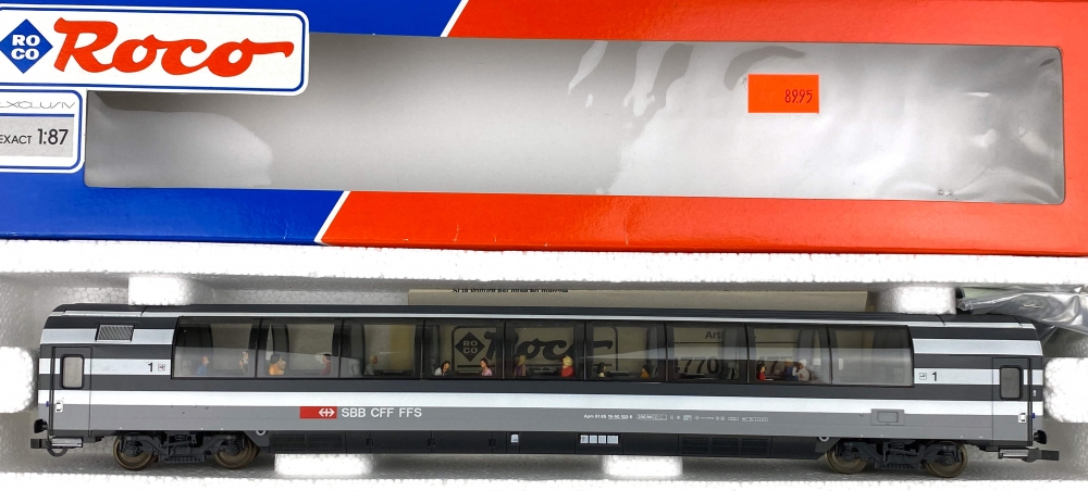Bild 1 von H0 DC ROCO 44769 - Eurocity Panoramawagen - 1. Kl. - SBB - Ep. V