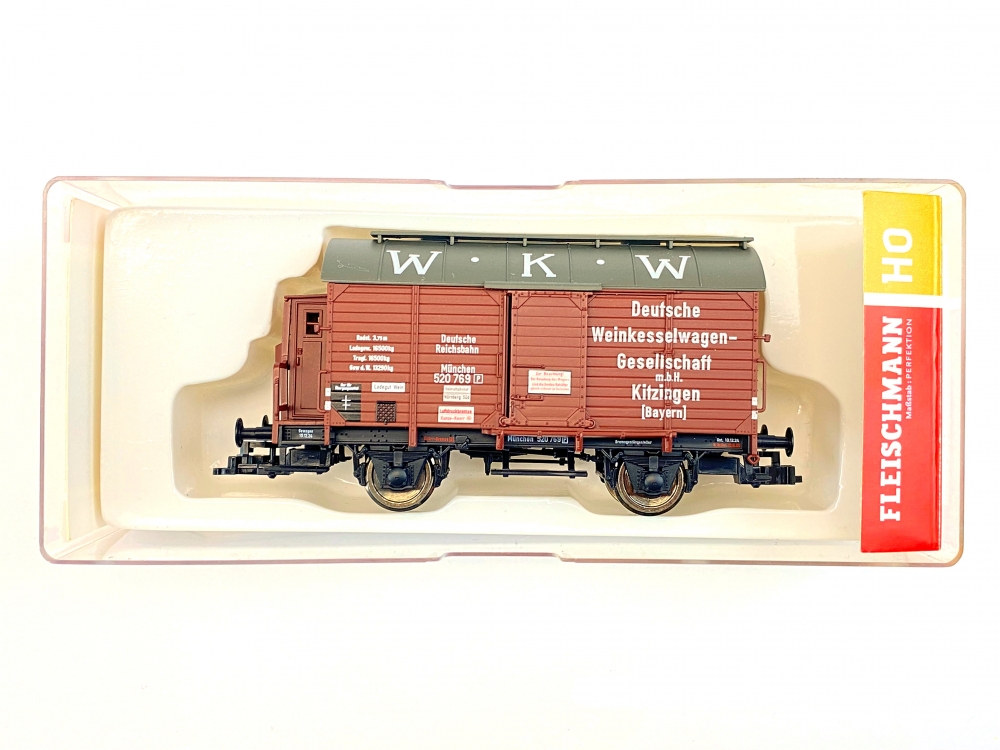 Bild 1 von H0 DC FLEISCHMANN 545501 K - Weinkesselwagen mit Bremserhaus - DRG - Ep. II