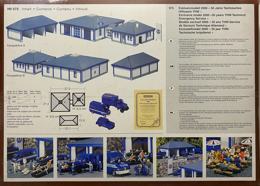 H0 FALLER 975 - 50 Jahre technisches Hilfswerk - THW Gebäude H0 FALLER 975 - 50 Jahre technisches Hilfswerk - THW Gebäude
