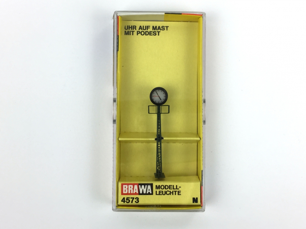 Bild 1 von N BRAWA 4573 - Modell-Leuchte Uhr auf Mast mit Podest