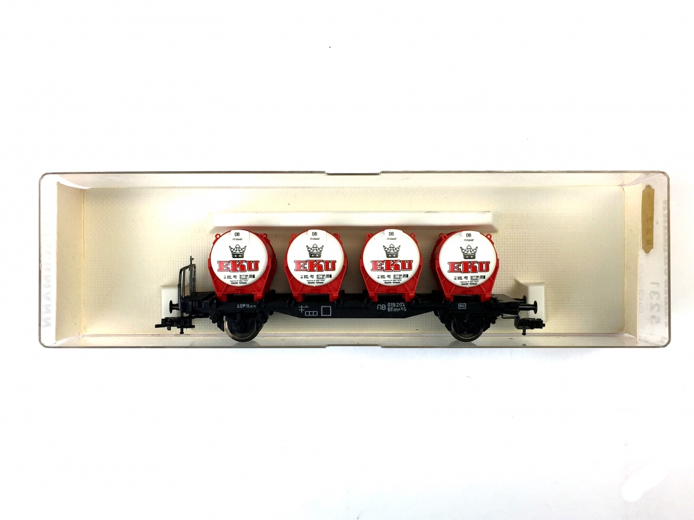 Bild 1 von H0 DC FLEISCHMANN 5231 - Behältertragwagen 