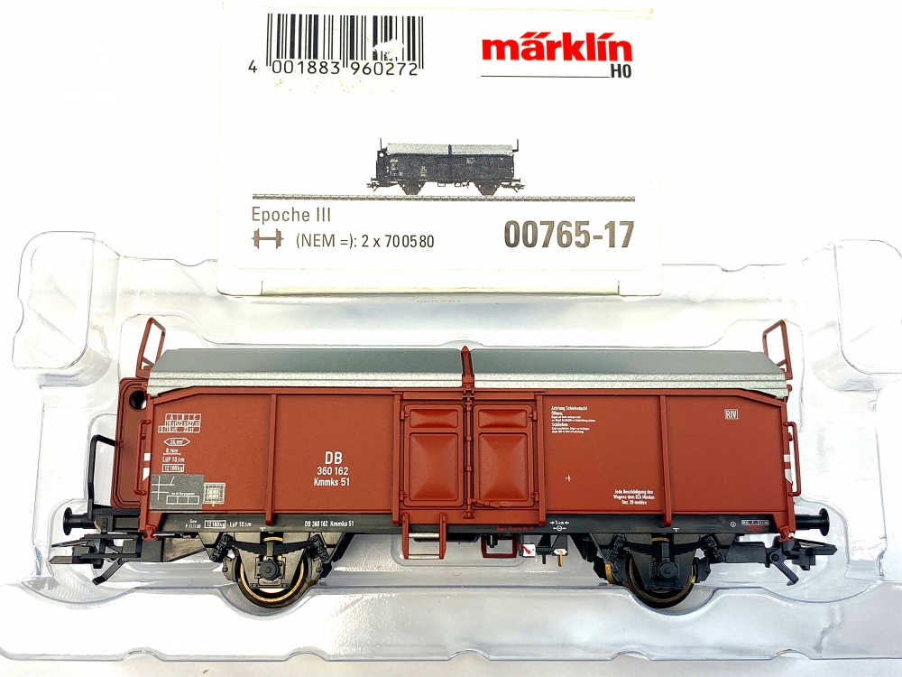Bild 1 von H0 DC MÄRKLIN 00765-17 - Schiebewandwagen - Kmmks 51 - DB - Ep. III