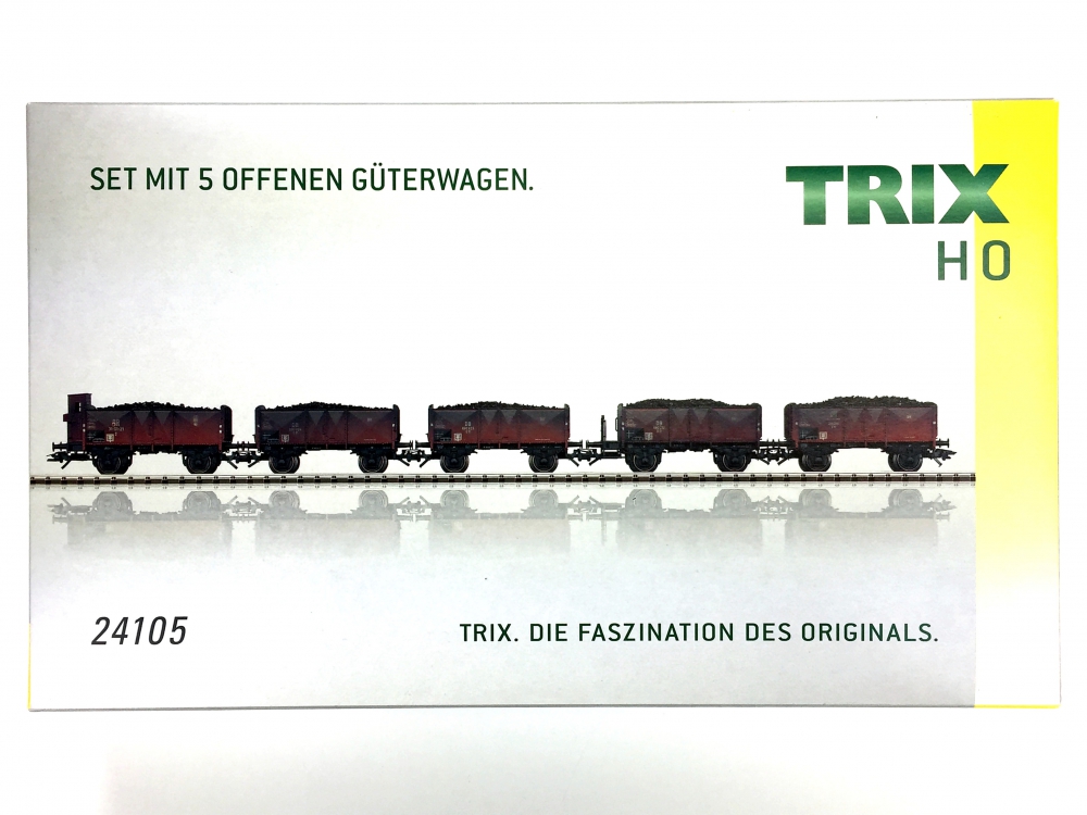 Bild 1 von H0 DC TRIX 24105 - Kohlewagen-Set Nürnberg der DB - Ep. III - patiniert