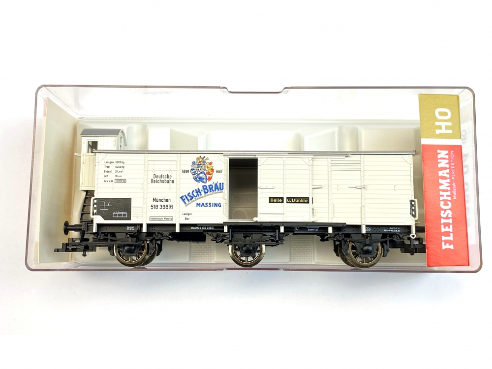 Bild 1 von H0 DC FLEISCHMANN 5380 04 K - Bierwagen Kühlwagen 3-achsig - FISCH-BRÄU - DRG - Ep. II