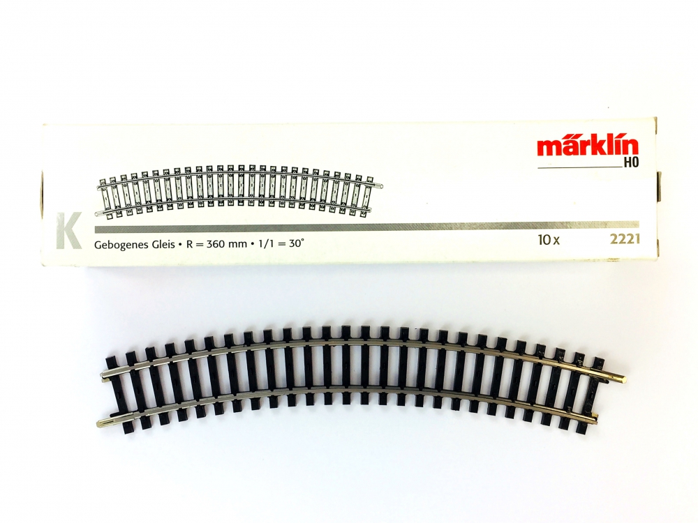 Bild 1 von H0 MÄRKLIN 2221 - K-Gleis Bogen, 30° , Radius 360 mm R1
