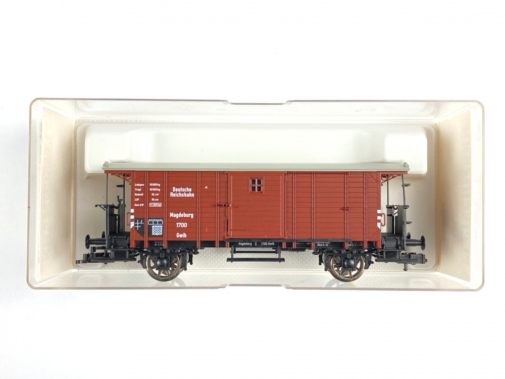 Bild 1 von H0 DC FLEISCHMANN 5369 K - gedeckter Güterwagen - Endplattformen - DRG - Ep. II