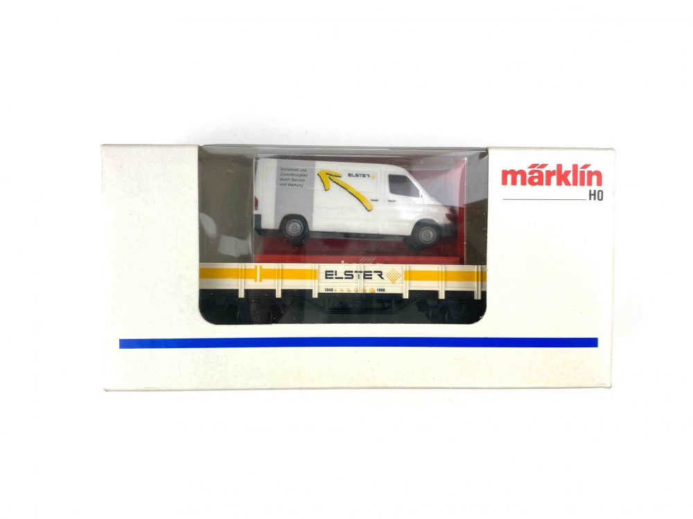 Bild 1 von H0 AC MÄRKLIN HERPA - Flachwagen mit Transporter 