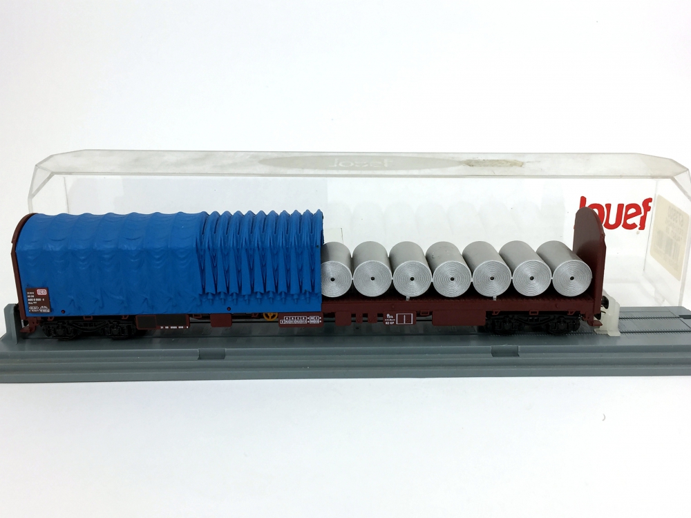Bild 1 von H0 DC JOUEF 673500 - Flachwagen mit Plastikplane - Talbot DB Demi-Bache