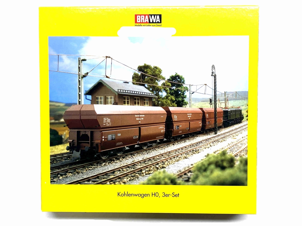Bild 1 von H0 DC BRAWA 2005 - Kohlenwagen 3er Set - DB - Erzwagen