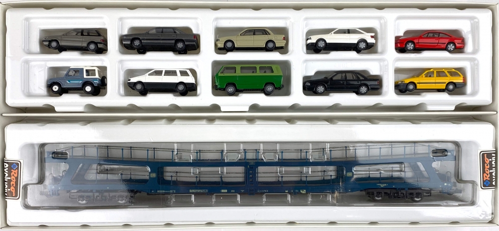 Bild 1 von H0 DC ROCO 1900 - Autotransportwagen Auto+Waggon - DB