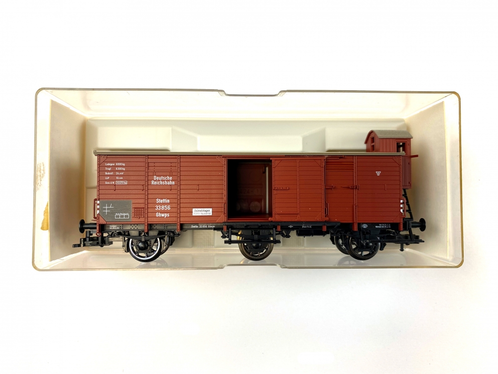 Bild 1 von H0 DC FLEISCHMANN 5380 K - gedeckter Güterwagen mit Bremserhaus - DRG - Ep. II