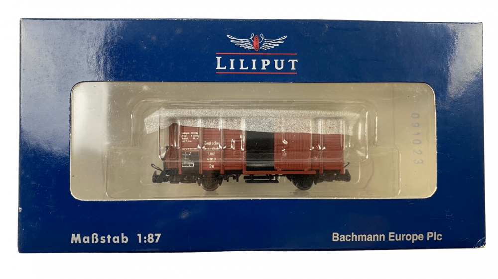 Bild 1 von H0e DC LILIPUT L294206 - gedeckter Güterwagen mit Bremserhaus - DR - Ep. II