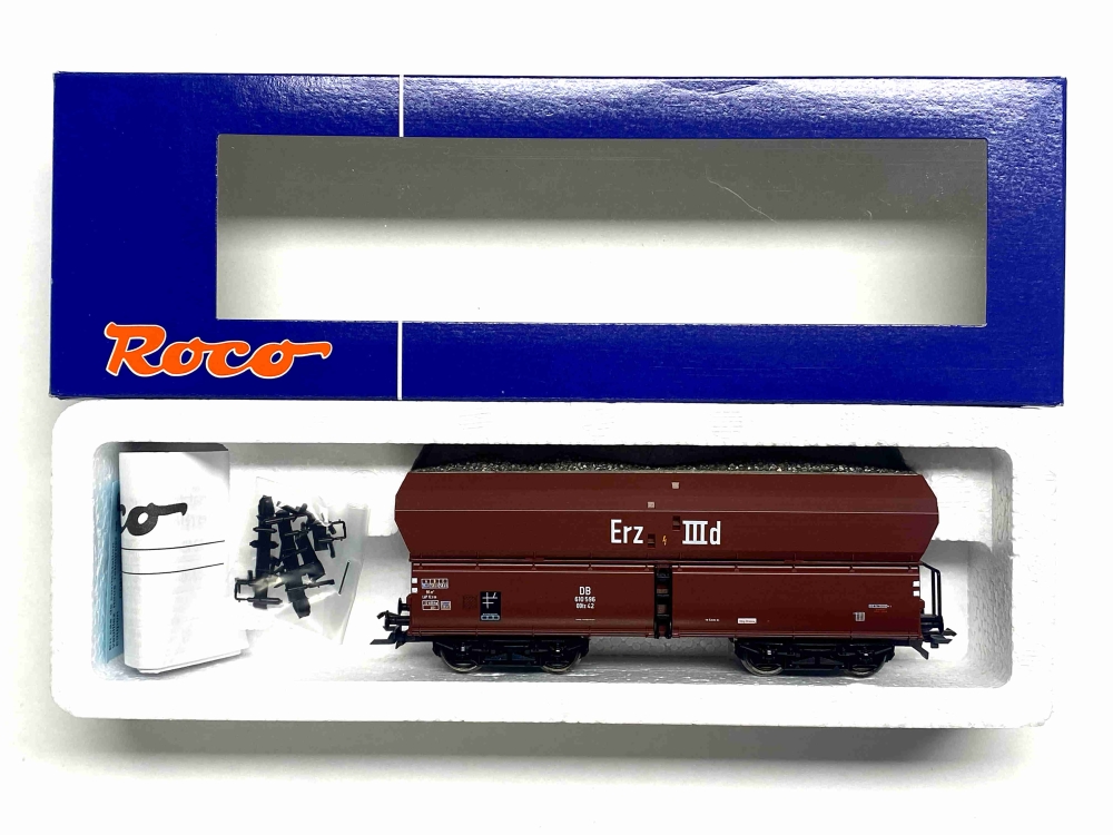 Bild 1 von H0 DC ROCO 67709 - Selbstentladewagen - Erz IIId - DB - Ep. III