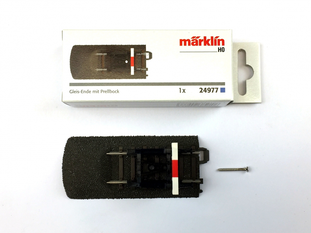 Bild 1 von H0 MÄRKLIN 24977 - C-Gleis Gleisende mit Prellbock, 77,5 + 5 mm