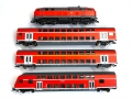 Bild 2 von H0 DC FLEISCHMANN Zug Set 636981 - Diesellok BR 218 + 3 Doppelstockwagen - DB - Digital