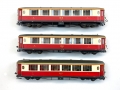 Bild 1 von H0m DC BEMO 3272 Set - 3 Salonwagen im Set - 1. Kl. - RhB - rot-beige