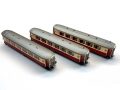 Bild 2 von H0m DC BEMO 3272 Set - 3 Salonwagen im Set - 1. Kl. - RhB - rot-beige