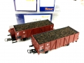 H0 DC ROCO 67166 - 2-tlg. Set offene Güterwagen der DR mit Kohle beladen - Bauart Omu Ou - Ep. III